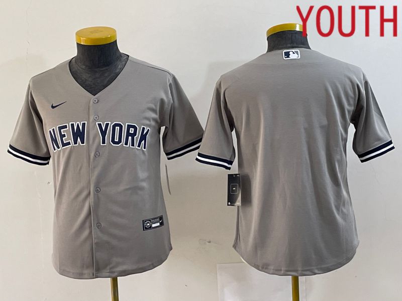 Youth New York Yankees Blank Grey Nike 2024 Game MLB Jersey style 1